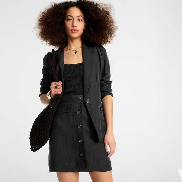 J. Crew Willa Linen Cupro Blazer